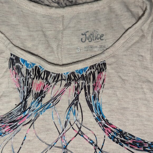 Tank top - Justice - cute w/ fringe - size 8 - Picture 3 of 4